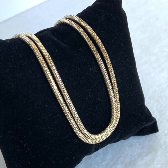 Gold Vermeil Sterling Silver 925 JCM Diamond Cut 36" Long Snake Chain Necklace - Picture 14 of 16